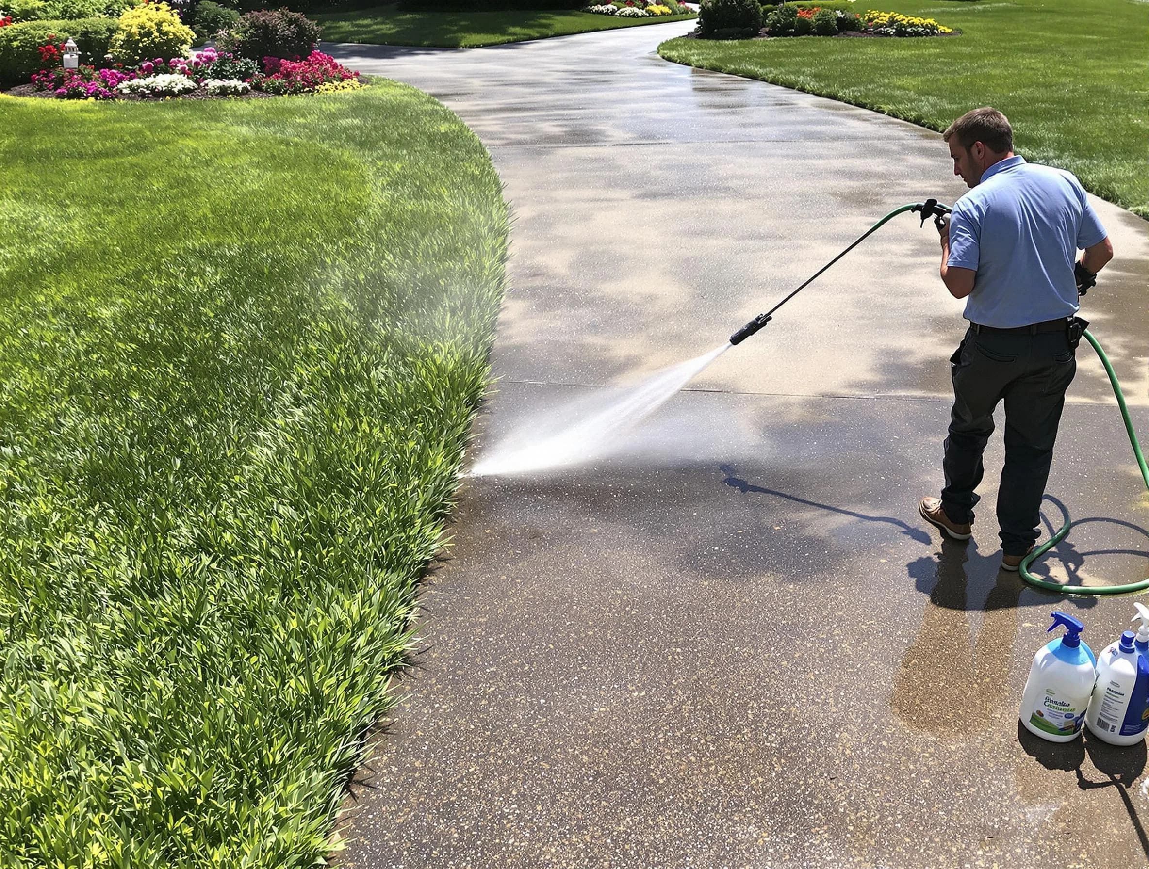 Before and after pressure washing by Mayfield Heights Power Washing in Mayfield Heights